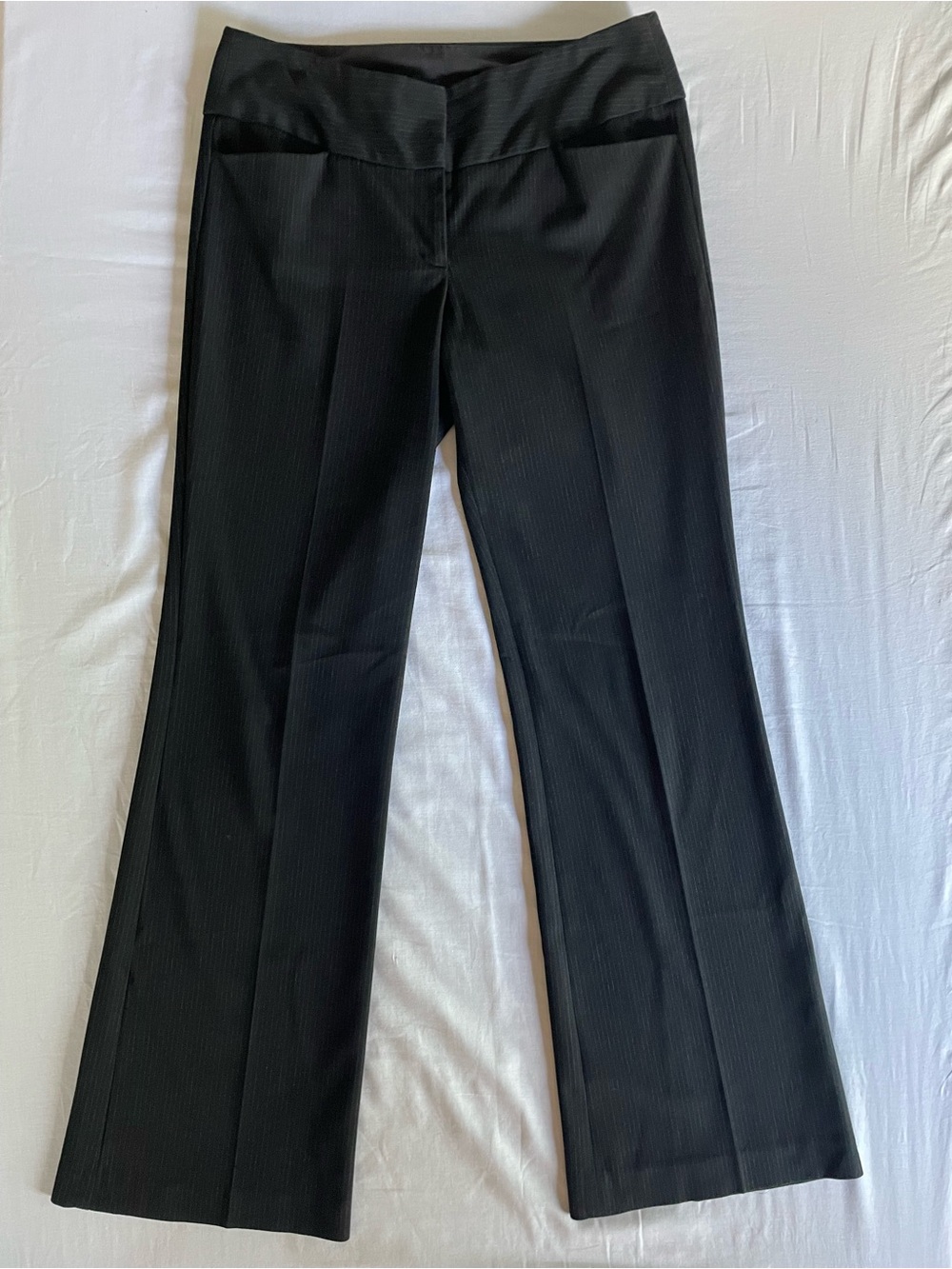 Express Black Pinstripe Editor Dress Pants